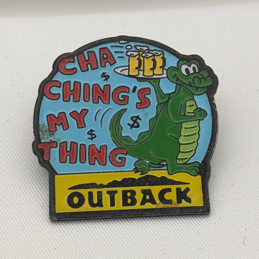 Outback Steakhouse Cha Ching’s My Thing Crocodile Lapel Hat Pin